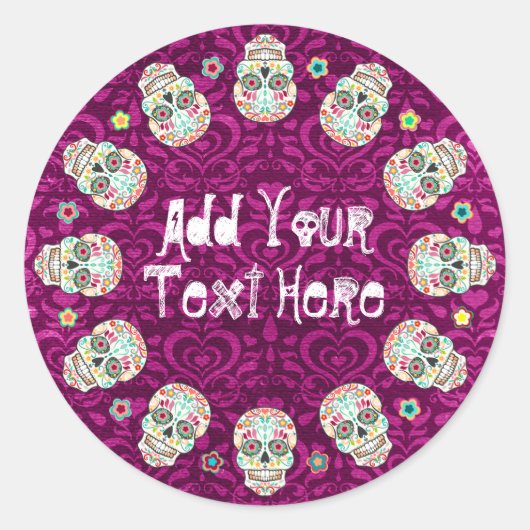 Feliz Muertos - Aangepaste Suikerschedel Stickers (Voorkant)