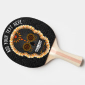 Feliz Muertos - aangepaste suikerschedel Tafeltennisbatje (Zijkant)