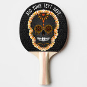 Feliz Muertos - aangepaste suikerschedel Tafeltennisbatje (Voorkant)