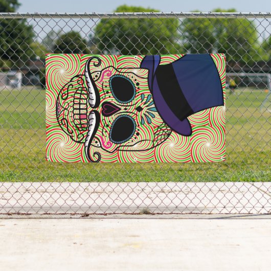 FELIZ MUERTOS Banner MET GROMMETS (Insitu)