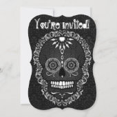Feliz Muertos Black & Grey Sugar Skull Kaart (Achterkant)