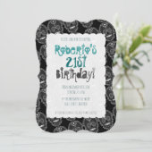 Feliz Muertos Black & Grey Sugar Skull Kaart (Staand voorkant)