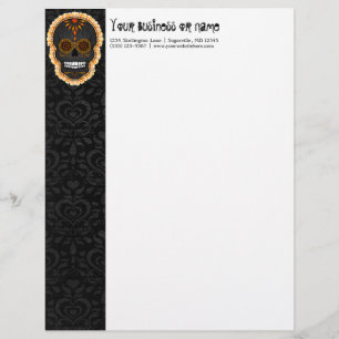 Feliz Muertos - Custom Sugar Skull Letterhead Briefhoofd Sjabloon