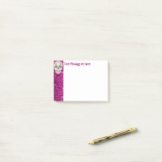Feliz Muertos - Custom Sugar Skull Post-it® notes (Op bureau)