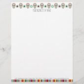 Feliz Muertos - Custom Sugar Skulls Letterhead Persoonlijk Briefhoofd (Voorkant)