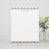 Feliz Muertos - Custom Sugar Skulls Letterhead Persoonlijk Briefhoofd (Staand voorkant)