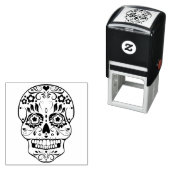 Feliz Muertos Feestelijke Suiker Schedel Zelfinkt  Zelfinktende Stempel (In situ)