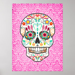 Feliz Muertos - Festive Sugar Skull Art Poster