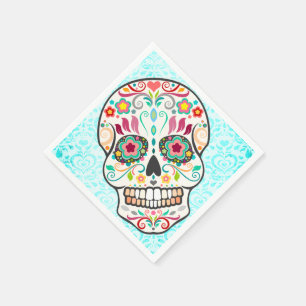 Feliz Muertos - Festive Sugar Skull Paper Napkins Servet