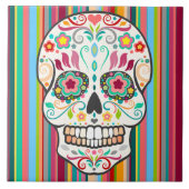 Feliz Muertos - Festive Sugar Skull Tile Tegeltje (Voorkant)