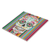 Feliz Muertos - Festive Sugar Skull Tile Tegeltje (Zijkant)