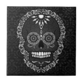 Feliz Muertos - Festive Sugar Skull Tile Tegeltje (Voorkant)