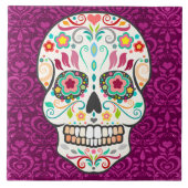 Feliz Muertos - Festive Sugar Skull Tile Tegeltje (Voorkant)