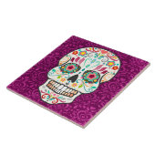 Feliz Muertos - Festive Sugar Skull Tile Tegeltje (Zijkant)