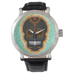 Feliz Muertos - Festive Sugar Skull Wrist Watch Horloge