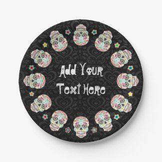 Feliz Muertos - Festive Sugar Skulls - Aangepast Papieren Bordje