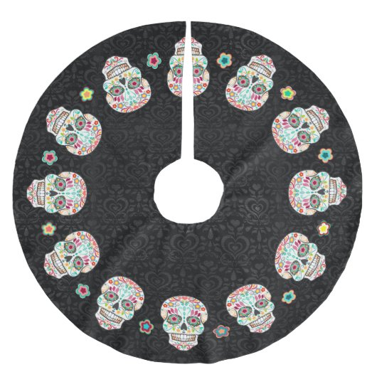 Feliz Muertos - Festive Sugar Skulls Kerstboom Rok (Voorkant)
