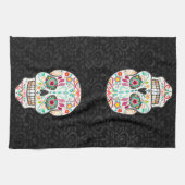 Feliz Muertos - Festive Sugar Skulls Kitchen Towel Theedoek (Horizontaal)