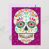 Feliz Muertos - Happy Sugar Skull Briefkaart (Voorkant / Achterkant)