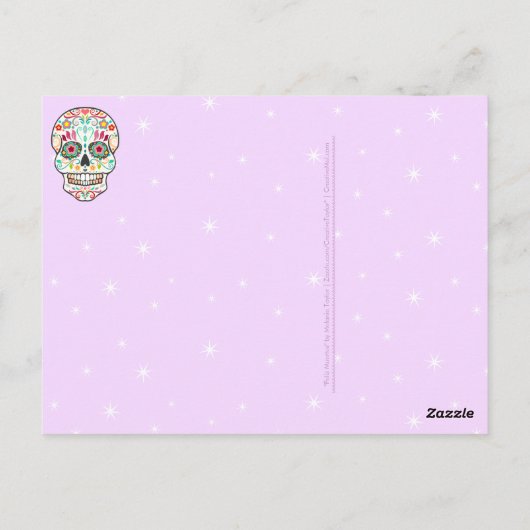 Feliz Muertos - Happy Sugar Skull Briefkaart (Achterkant)
