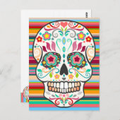 Feliz Muertos - Happy Sugar Skull Briefkaart (Voorkant / Achterkant)