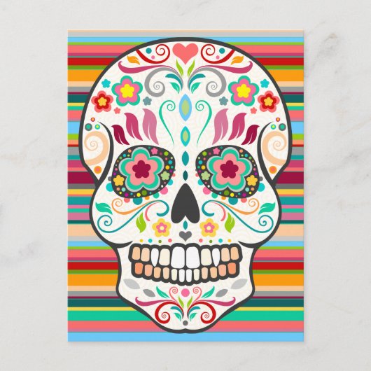 Feliz Muertos - Happy Sugar Skull Briefkaart (Voorkant)
