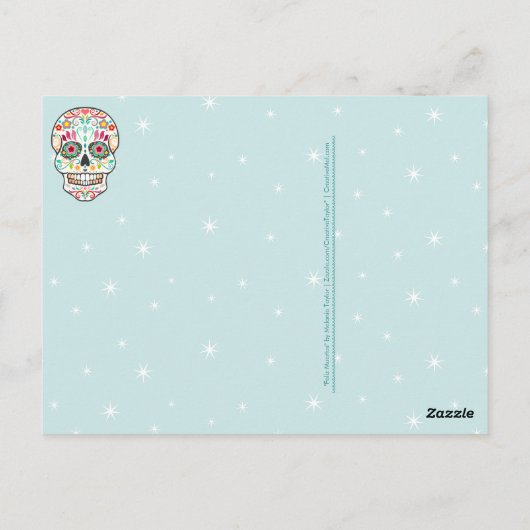 Feliz Muertos - Happy Sugar Skull Briefkaart (Achterkant)