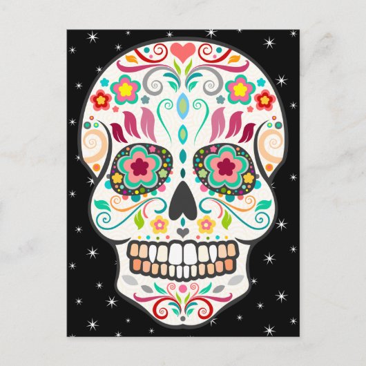Feliz Muertos - Happy Sugar Skull Briefkaart (Voorkant)
