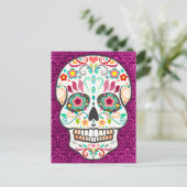 Feliz Muertos - Happy Sugar Skull Briefkaart (Staand voorkant)