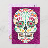 Feliz Muertos - Happy Sugar Skull Briefkaart (Voorkant / Achterkant)