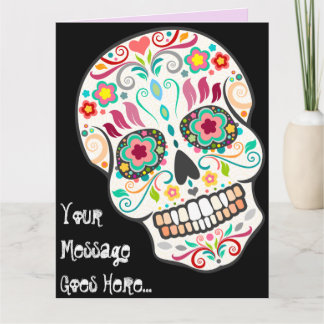 Feliz Muertos - Happy Sugar Skull Custom BIG Card Kaart