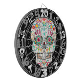 Feliz Muertos - Happy Sugar Skull Dartboard Dartbord (Voorkant Links)
