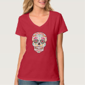 Feliz Muertos - Happy Sugar Skull Tee Shirt (Voorkant)