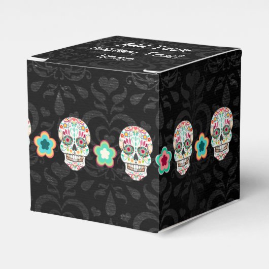 Feliz Muertos - Happy Sugar Skulls Geschenkdoos op Bedankdoosjes (Voorkant Zijde)
