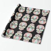 Feliz Muertos - Happy Sugar Skulls Wrapping Paper Cadeaupapier (Uitgerold)