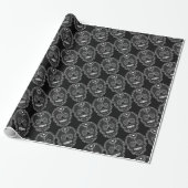 Feliz Muertos - Happy Sugar Skulls Wrapping Paper Cadeaupapier (Uitgerold)
