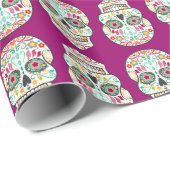 Feliz Muertos - Happy Sugar Skulls Wrapping Paper Cadeaupapier (Rol Hoek)