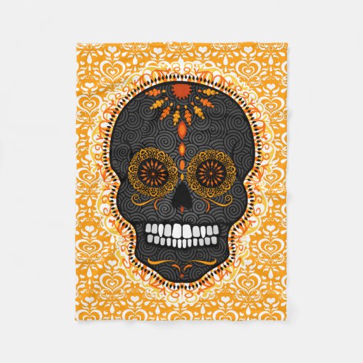 Feliz Muertos - het Feestelijke Patroon van de Fleece Deken (Voorkant)