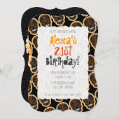 Feliz Muertos Oranje Sugar Skulls op Black Kaart (Voorkant / Achterkant)