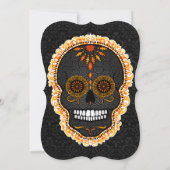 Feliz Muertos Oranje Sugar Skulls op Black Kaart (Achterkant)