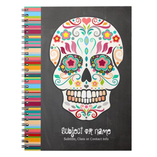Feliz Muertos - Sugar Skull Custom-laptop Notitieboek (Voorkant)