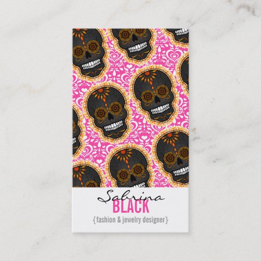Feliz Muertos - Sugar Skull - Verticale kaarten Visitekaartje (Voorkant)