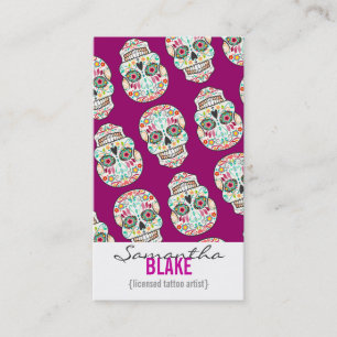 Feliz Muertos - Sugar Skull - Verticale kaarten Visitekaartje