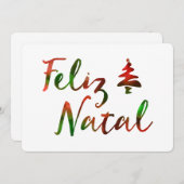 Feliz Natal Bokeh-boomverlichting Kaart (Voorkant / Achterkant)