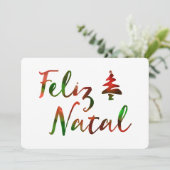 Feliz Natal Bokeh-boomverlichting Kaart (Staand voorkant)