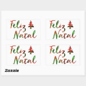 Feliz Natal Bokeh-boomverlichting Rechthoekige Sticker (Vel)