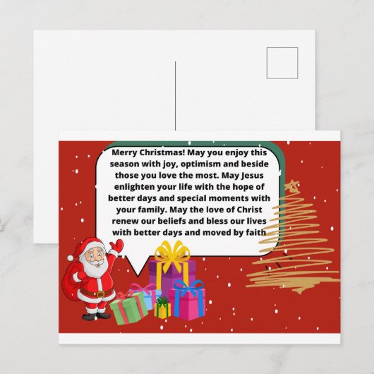 Feliz Natal  Briefkaart (Voorkant / Achterkant)