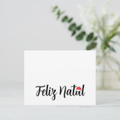 Feliz Natal com a touca do Papai Noel Feestdagenkaart (Staand voorkant)