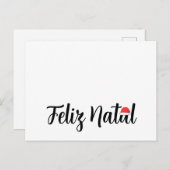 Feliz Natal com a touca do Papai Noel Feestdagenkaart (Voorkant / Achterkant)