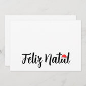 Feliz Natal com a touca do Papai Noel Feestdagenkaart (Voorkant / Achterkant)
